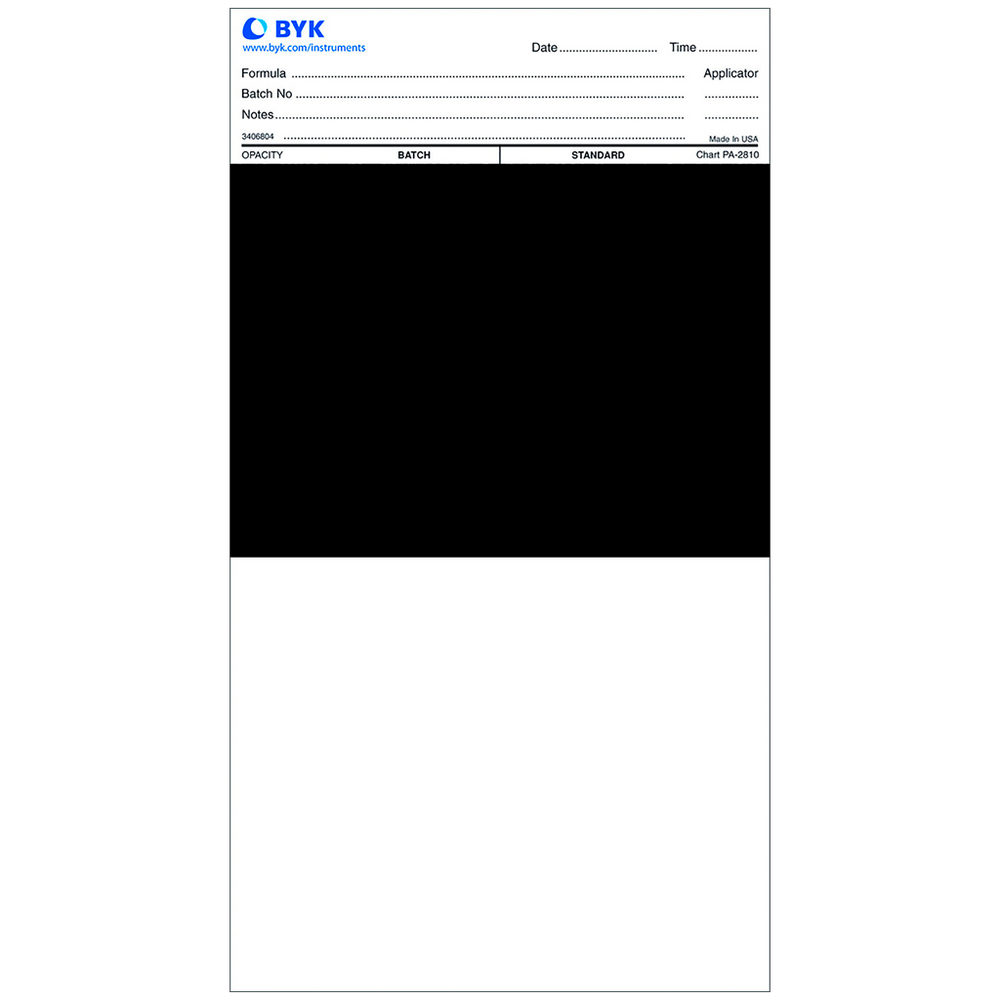 Tarjeta estandarizada de Opacidad Byko Chart 2A